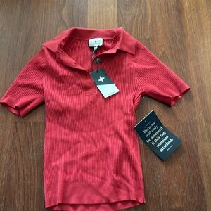 Tuckernuck Ribbed Short-Sleeve Polo Top